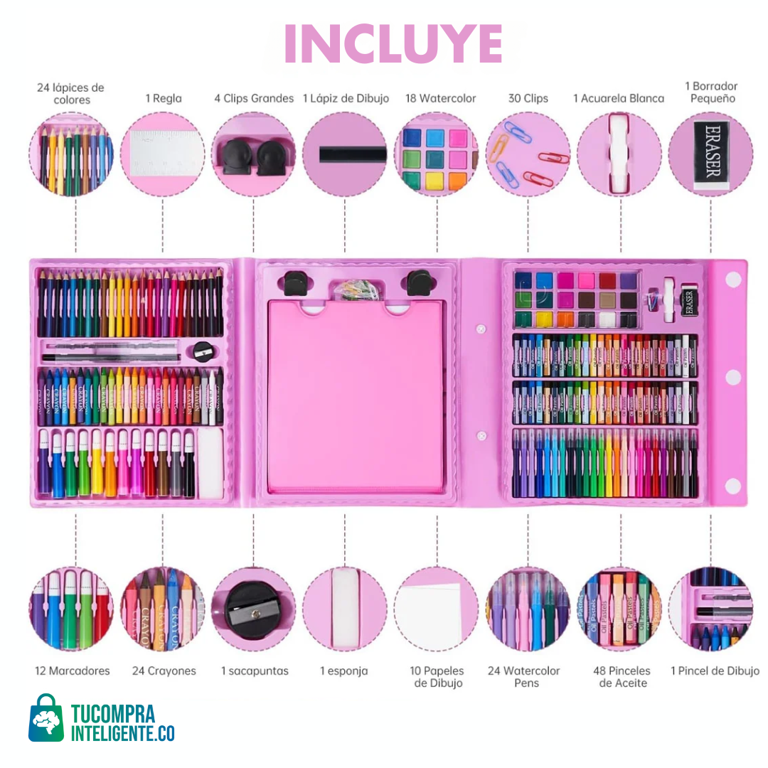 🧑🎨 Set de Arte 208 piezas 🧑🎨/ Un Mundo de Posibilidades