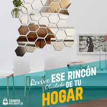 Cargar imagen en el visor de la galería, Espejo Hexagonal / Decora Tus Espacios