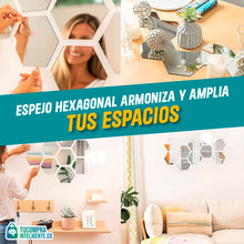 Cargar imagen en el visor de la galería, Espejo Hexagonal / Decora Tus Espacios
