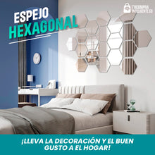 Cargar imagen en el visor de la galería, Espejo Hexagonal / Decora Tus Espacios