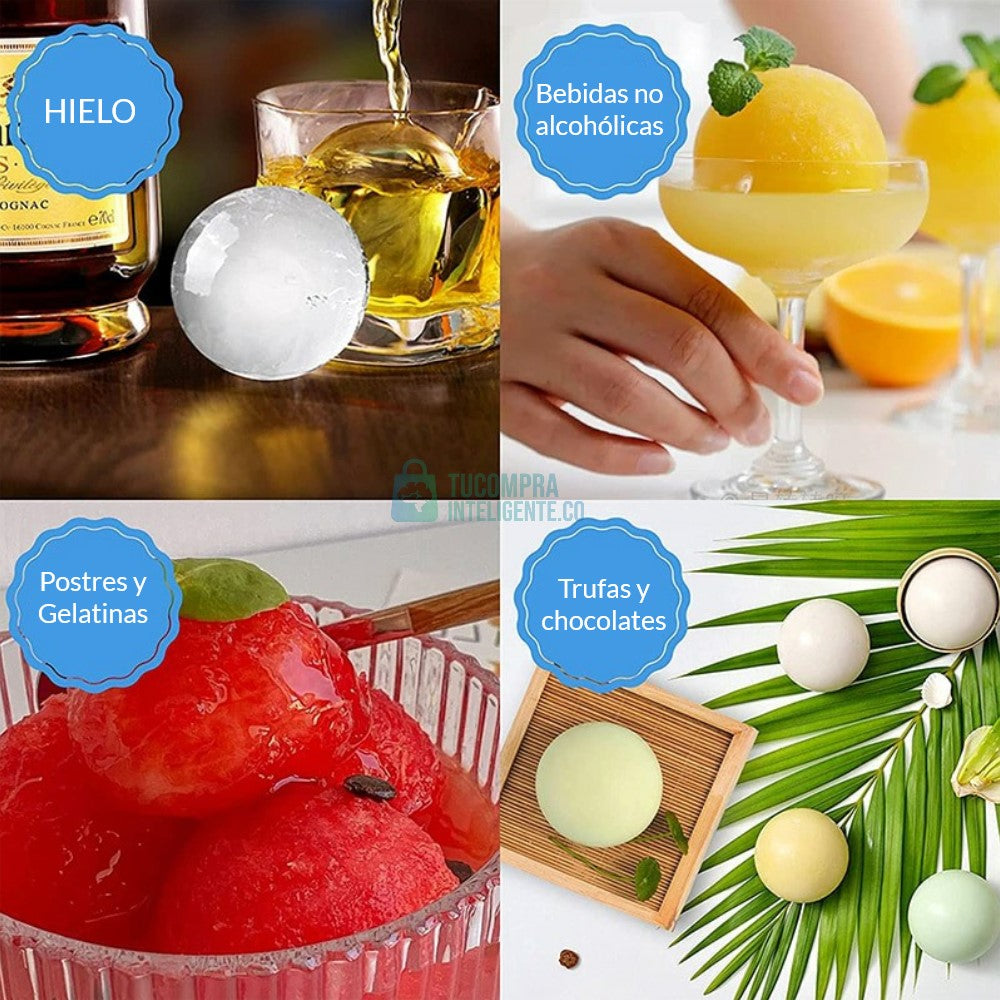 MOLDE PARA HIELOS REDONDOS -UNA EXPERIENCIA DIFERENTE.