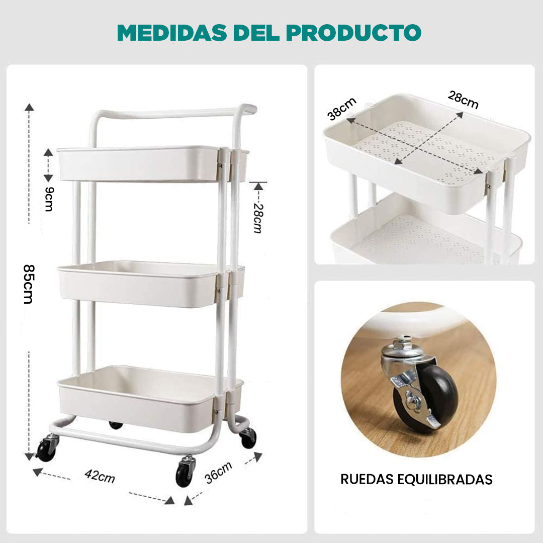 Carrito Organizador Multifuncional / 3 NIVELES