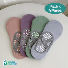Cargar imagen en el visor de la galería, Medias Para Yoga y Pilates Antideslizantes PACK x 4
