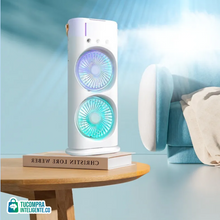 Cargar imagen en el visor de la galería, Ventilador Doble Aspa Portátil / Aire fresco en cualquier lugar
