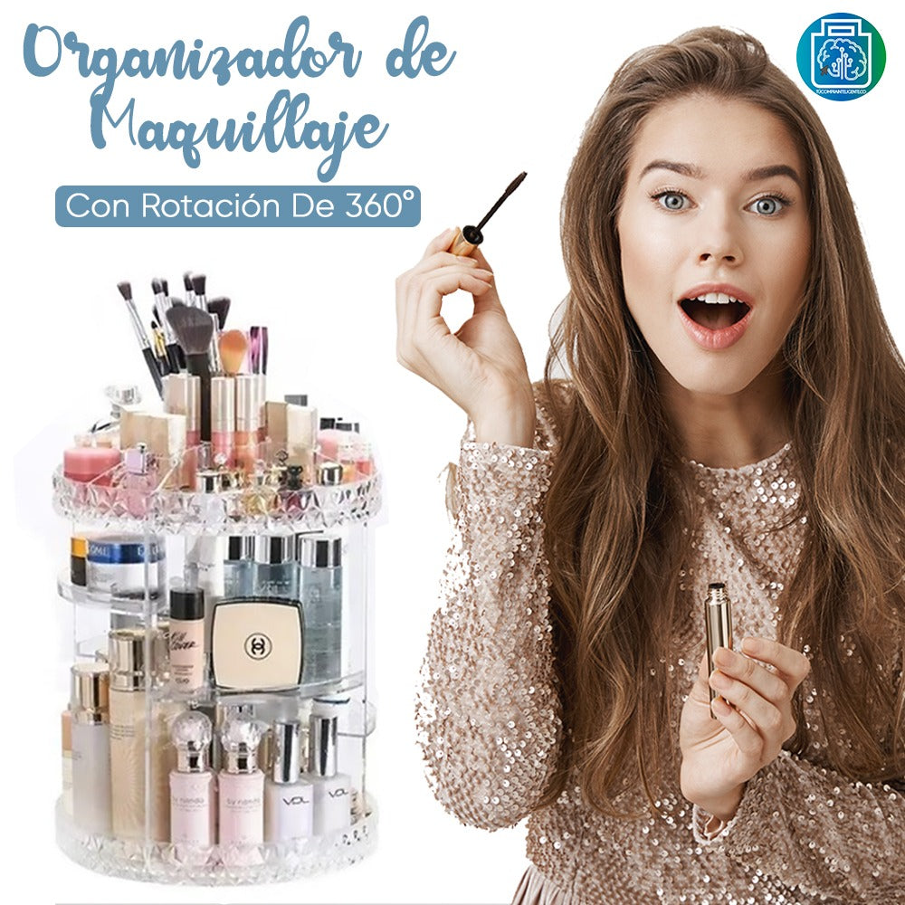 ORGANIZADOR DE MAQUILLAJE GIRATORIO 360°