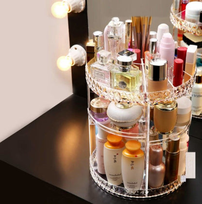ORGANIZADOR DE MAQUILLAJE GIRATORIO 360°